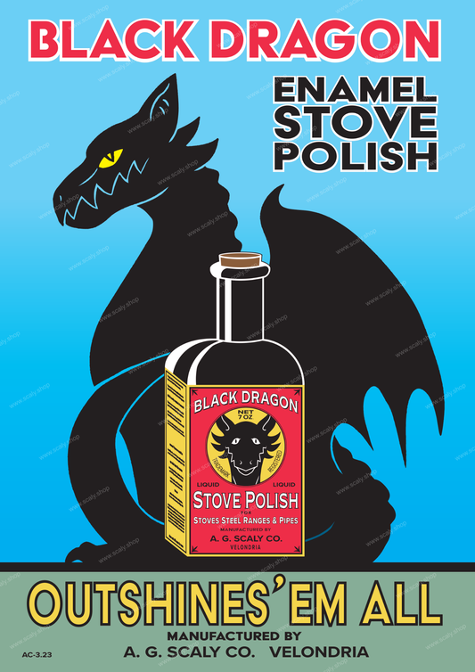 Black Dragon Stove Polish Print