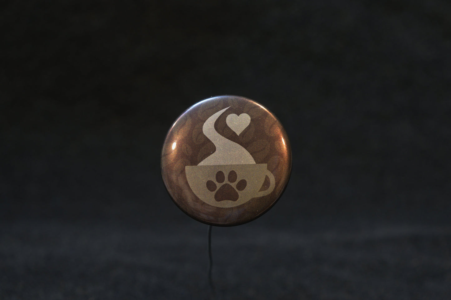 Coffee Fur Button Pin