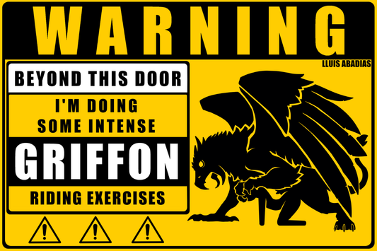 Warning: Griffon Metal Sign (NSFW)