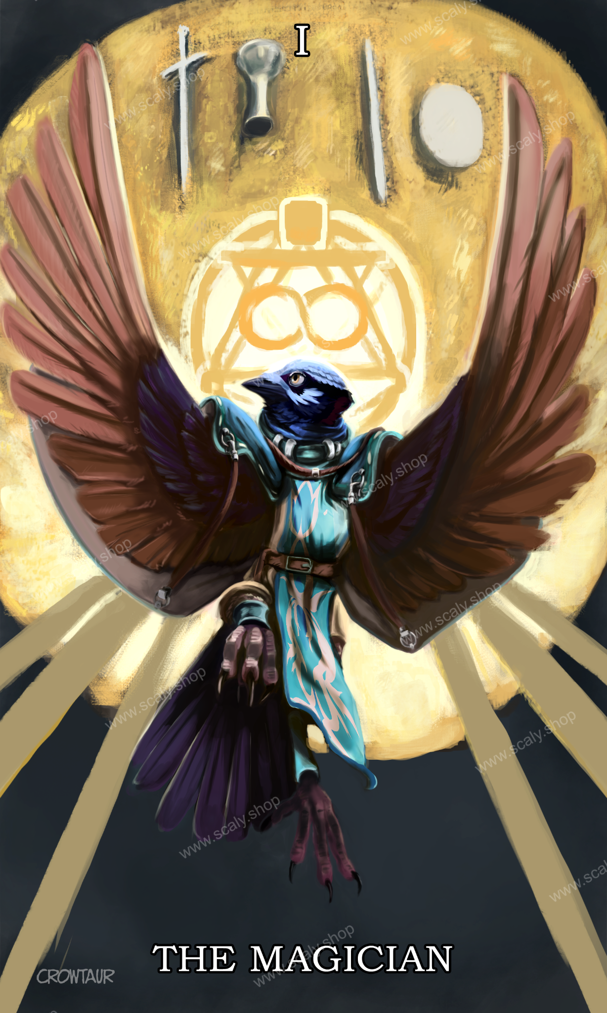 Crowtaur Tarot Magician Poster Print