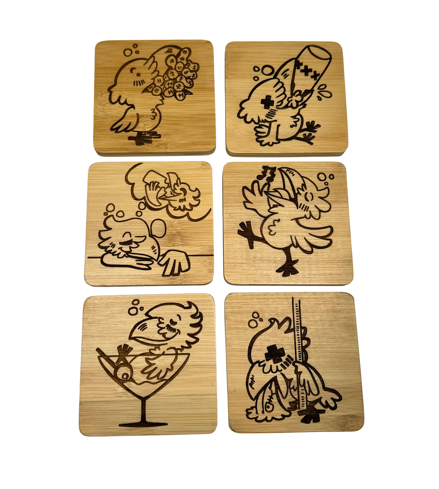 Drinky Crow Coasters