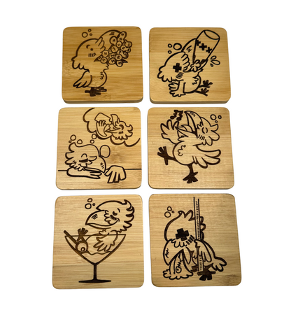 Drinky Crow Coasters