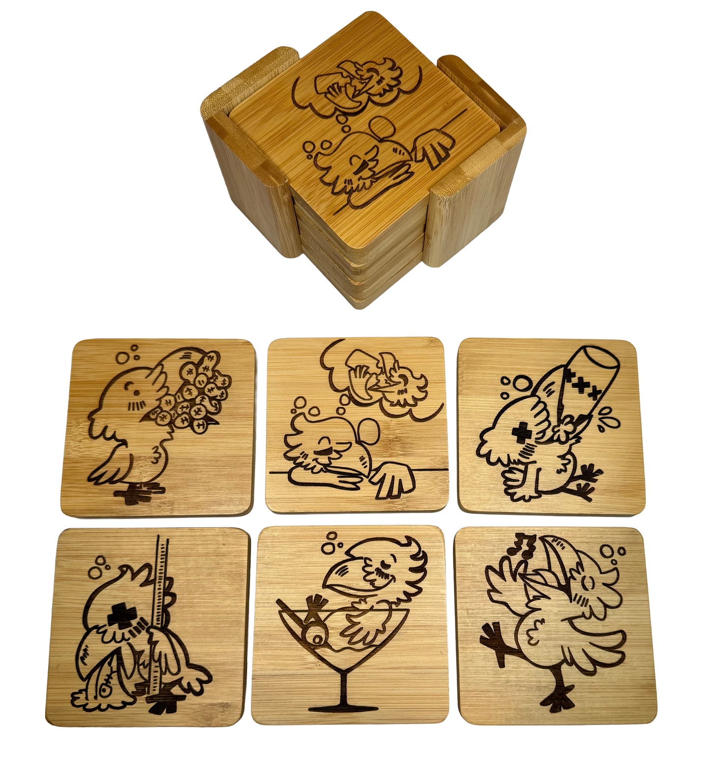 Drinky Crow Coasters