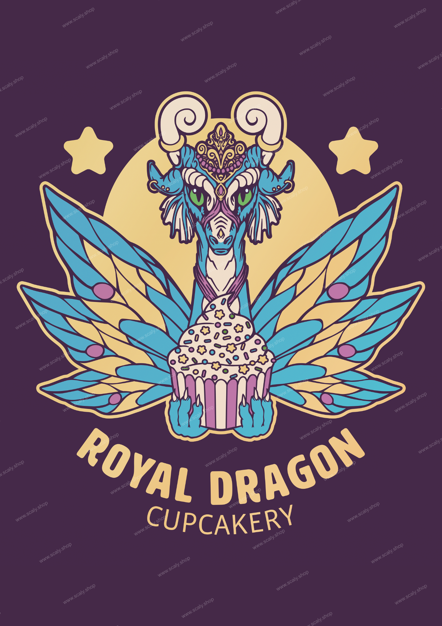 Royal Dragon Cupcakery A3 Print
