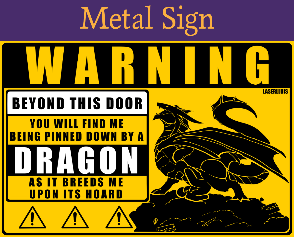 Warning: Dragon Metal Sign (NSFW)