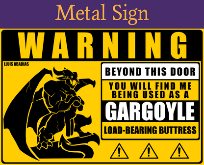 Warning: Gargoyle Metal Sign (NSFW)