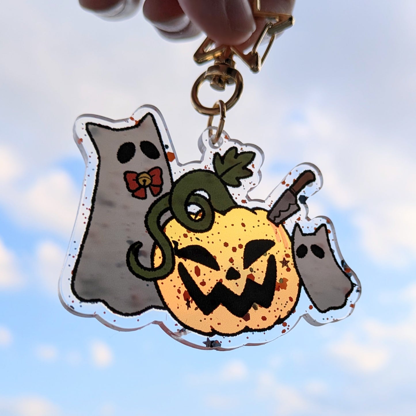 Halloween Ghosts & Pumpkin Charm
