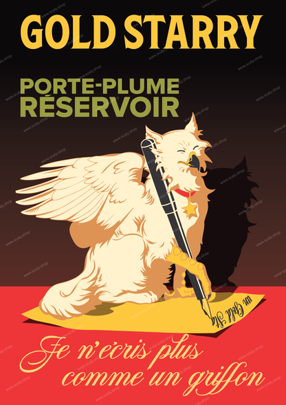 Gold Starry Gryphon Print