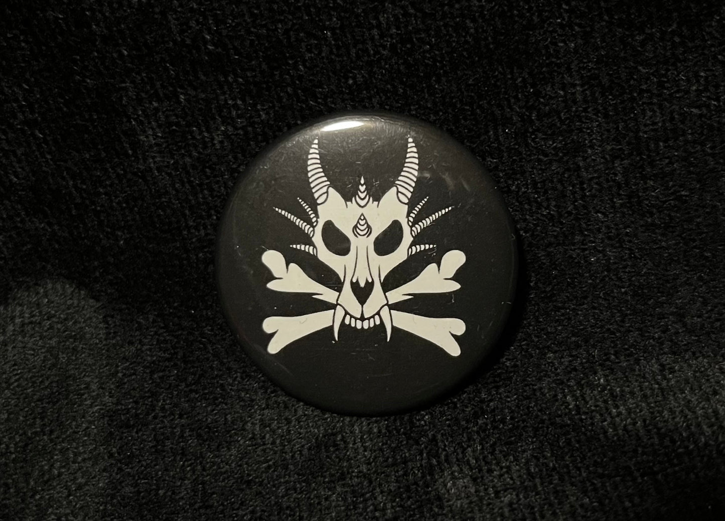 Skull Dragon Button Pin