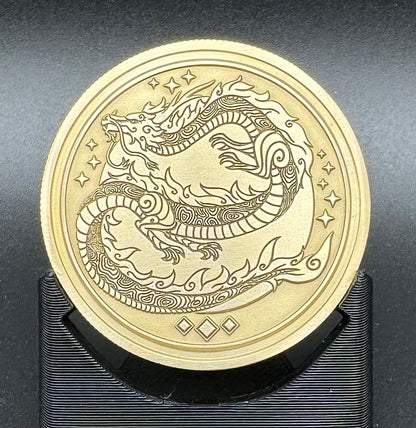 Lunar Dragon 2024 Brass Challenge Coin