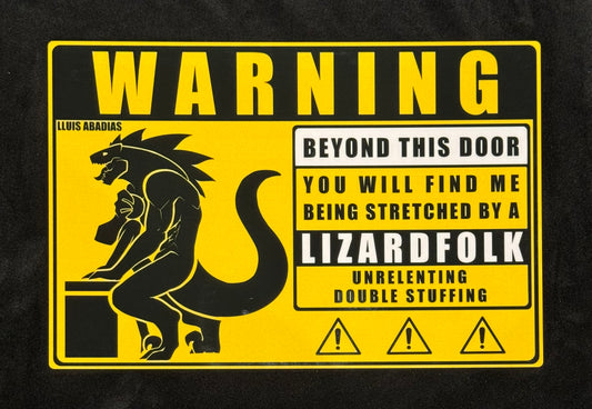 Warning: Lizardfolk Metal Sign (NSFW)