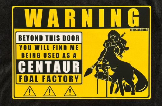 Warning: Centaur Metal Sign (NSFW)