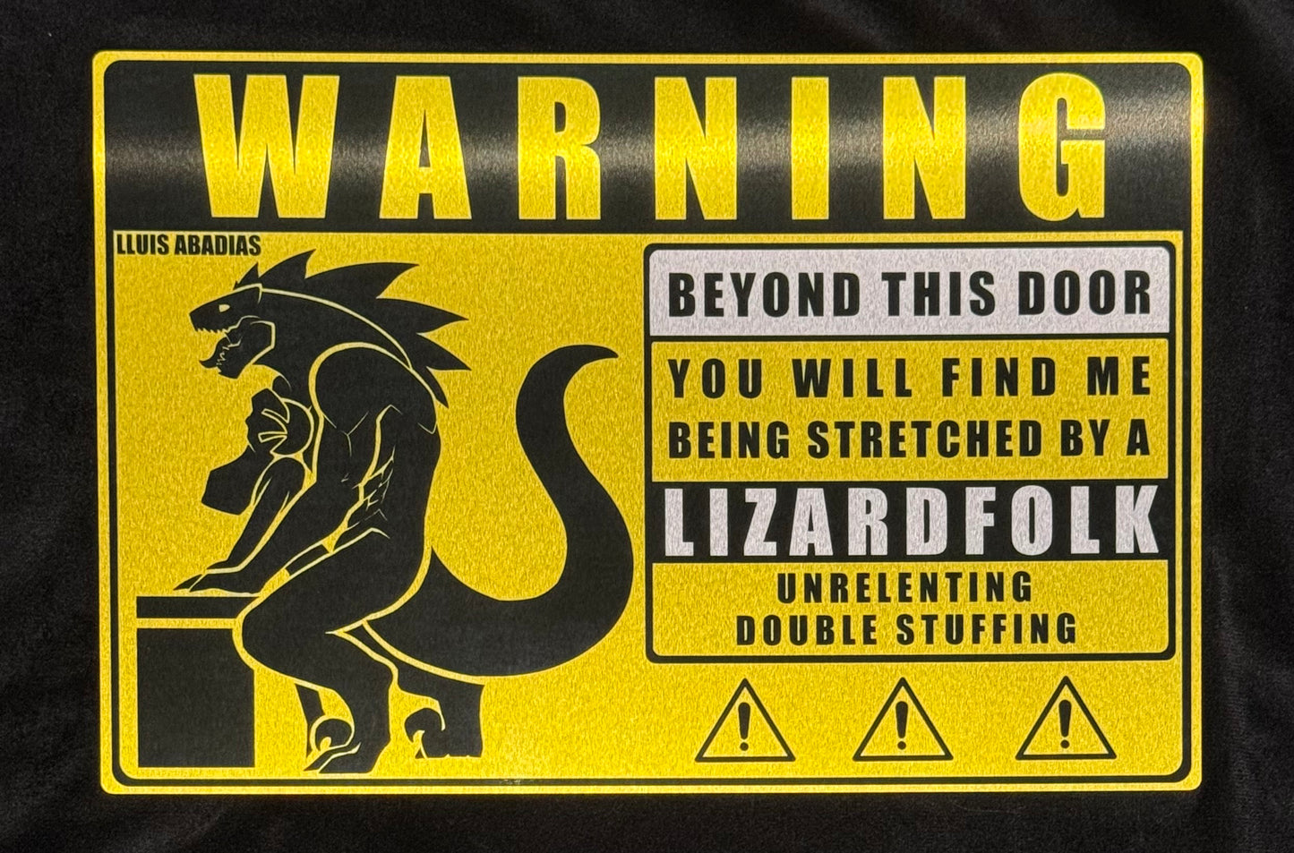 Warning: Lizardfolk Metal Sign (NSFW)