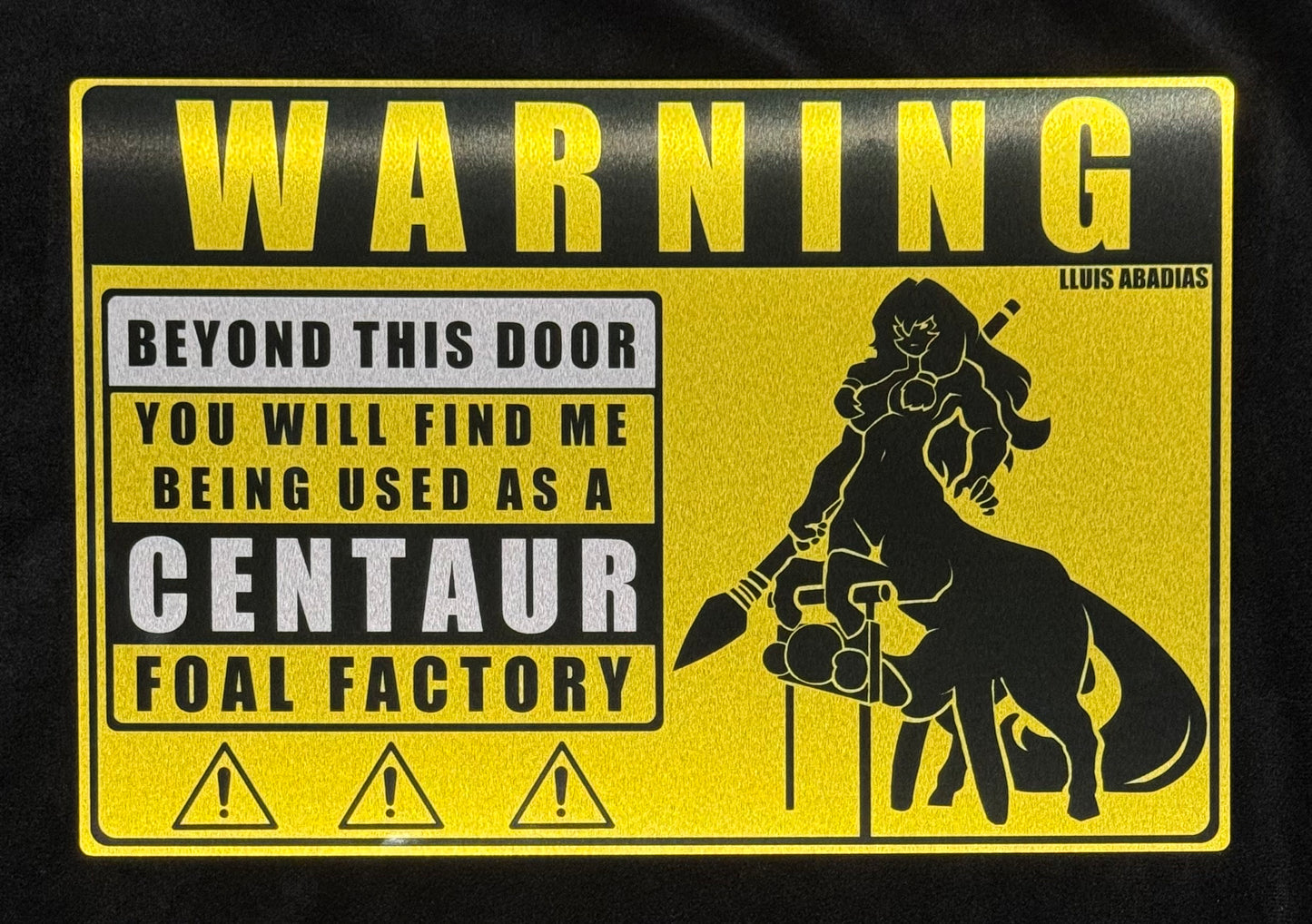 Warning: Centaur Metal Sign (NSFW)