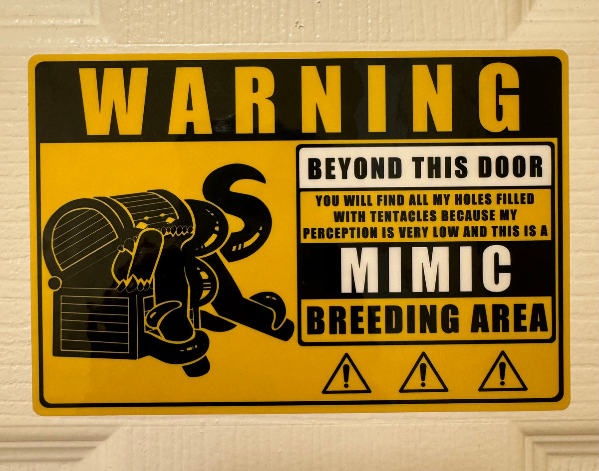 Warning Insect Breeding Signs Warning: Mimic Sticker (NSFW) – Scaly Shop