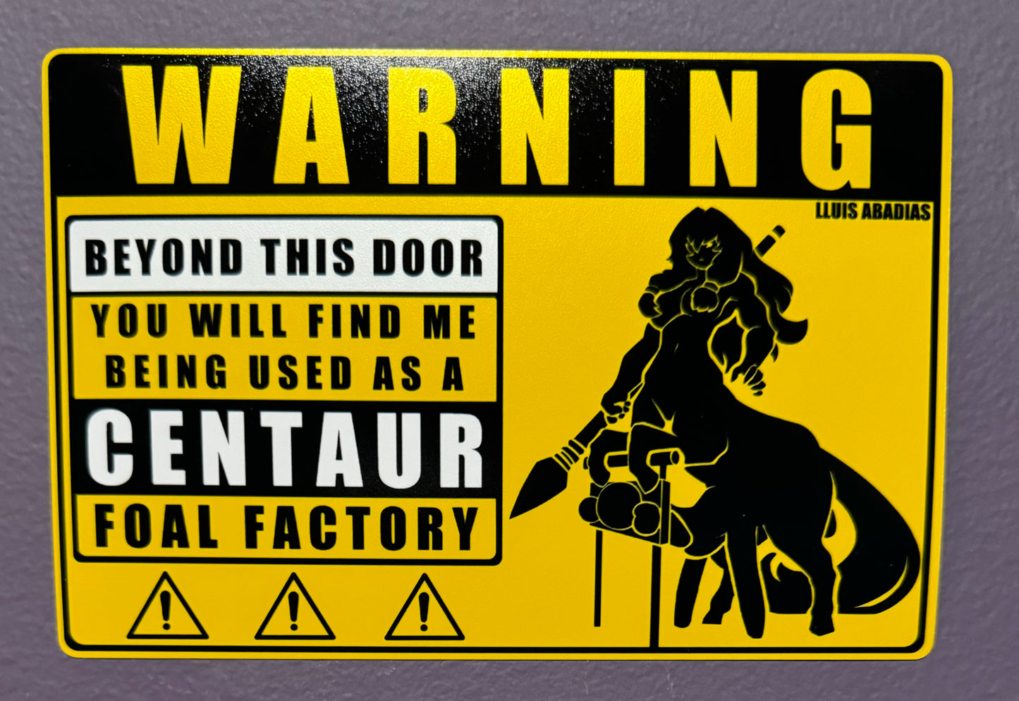 Warning: Centaur Metal Sign (NSFW)