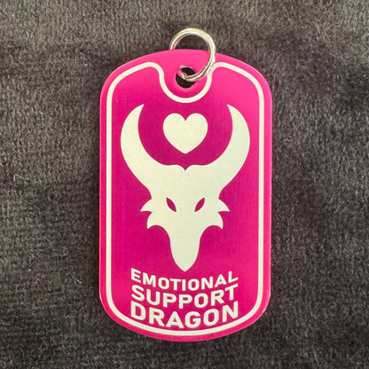 Emotional Support Dragon Dog Tag Necklace