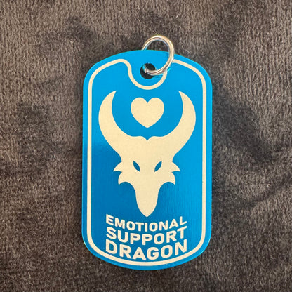 Emotional Support Dragon Dog Tag Necklace