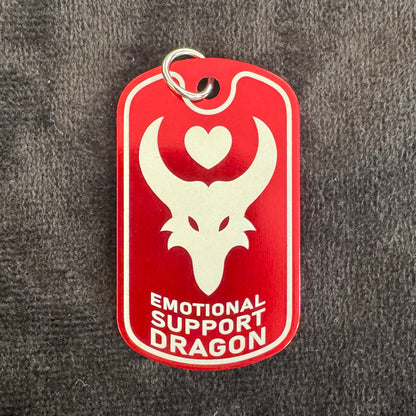 Emotional Support Dragon Dog Tag Necklace