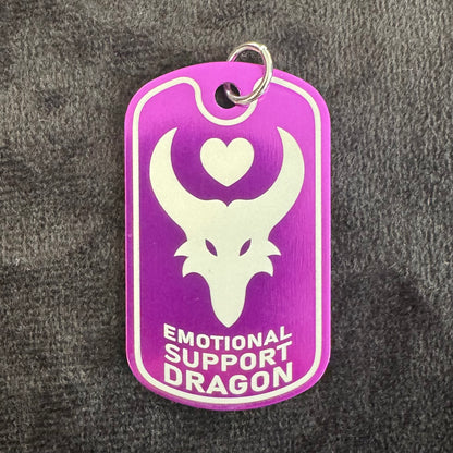 Emotional Support Dragon Dog Tag Necklace