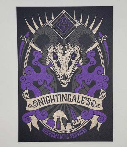 Nightingale's Necromantic Services Postcard