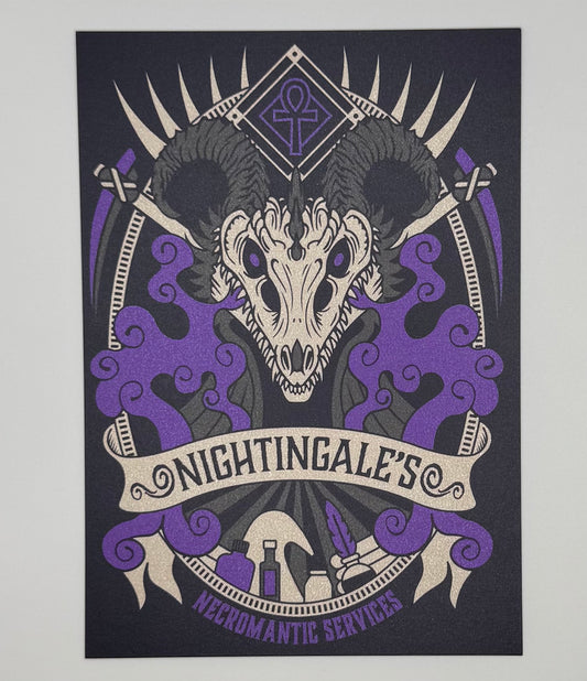 Nightingale's Necromantic Services Postcard