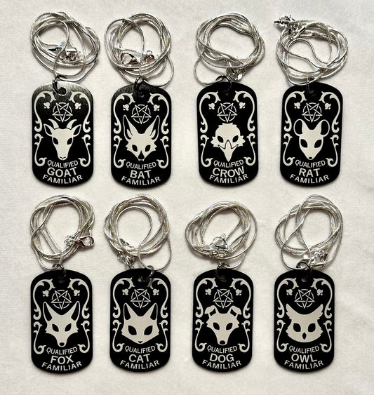 Qualified Familiar Dog Tag Necklace