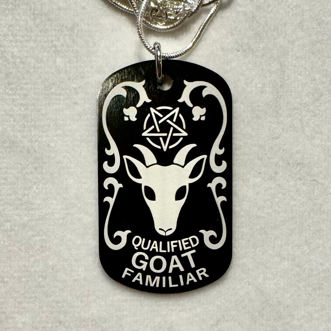 Qualified Familiar Dog Tag Necklace
