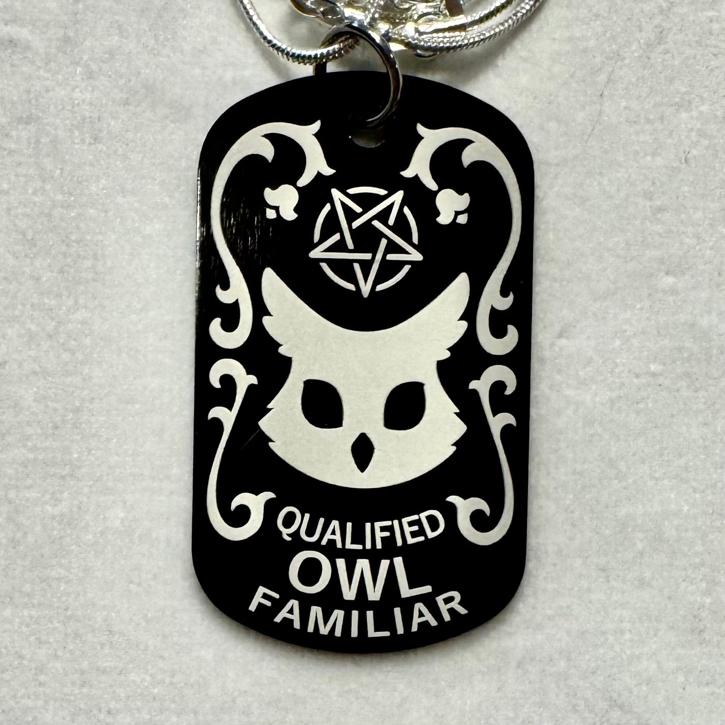 Qualified Familiar Dog Tag Necklace