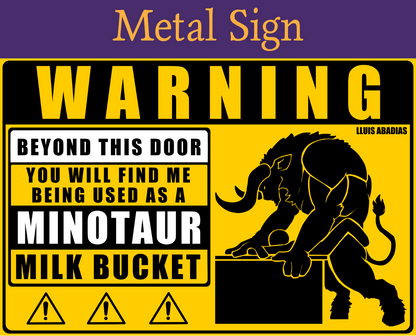 Warning: Minotaur Metal Sign (NSFW)