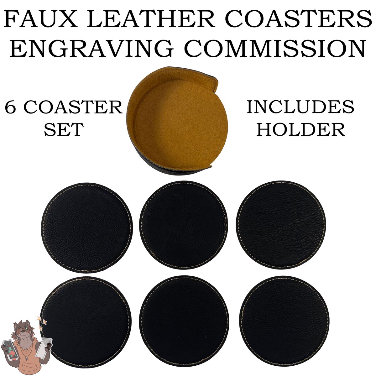 Leather Coaster Commission by Shi