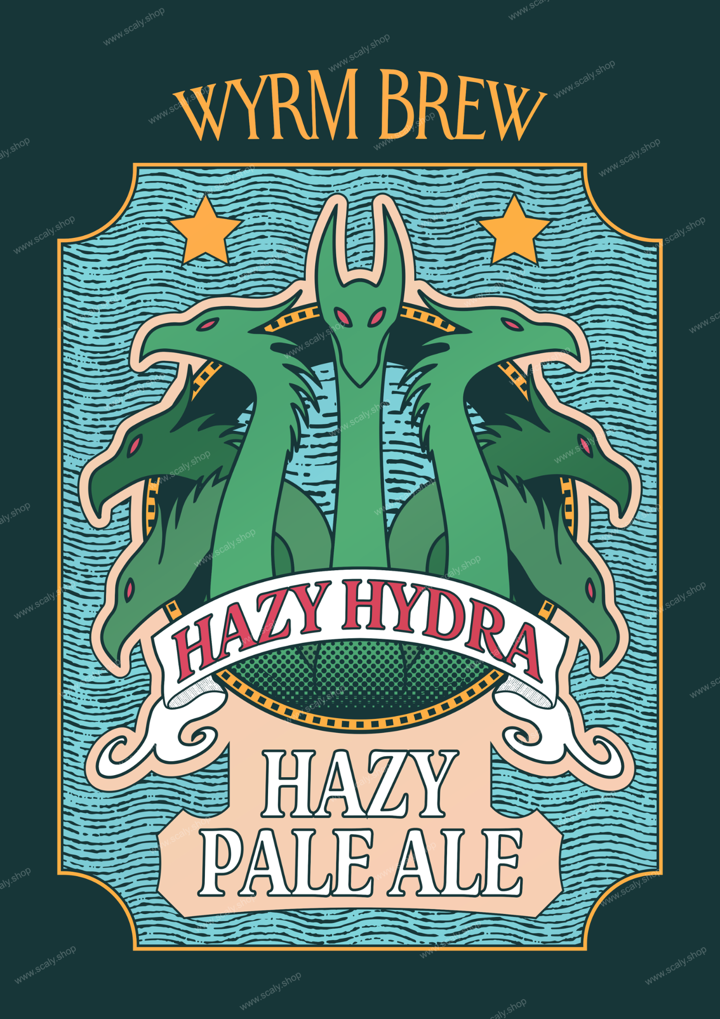 Hazy Hydra A3 Print