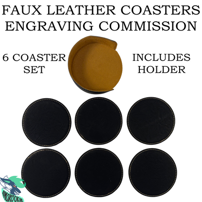 Leather Coaster Commission by iimokookie