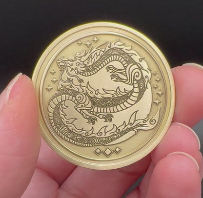 Lunar Dragon 2024 Brass Challenge Coin